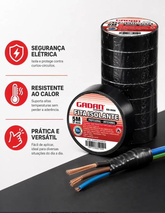 FITA ISOLANTE 5M x 17MM - GADAN