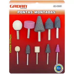 PONTAS MONTADAS P/ MICRO RETIFICA C/10UN. GADAN