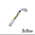 CHAVE BIELA TIPO L VAZADA COM FURO PASSANTE 2 BOCAS 9X9MM
