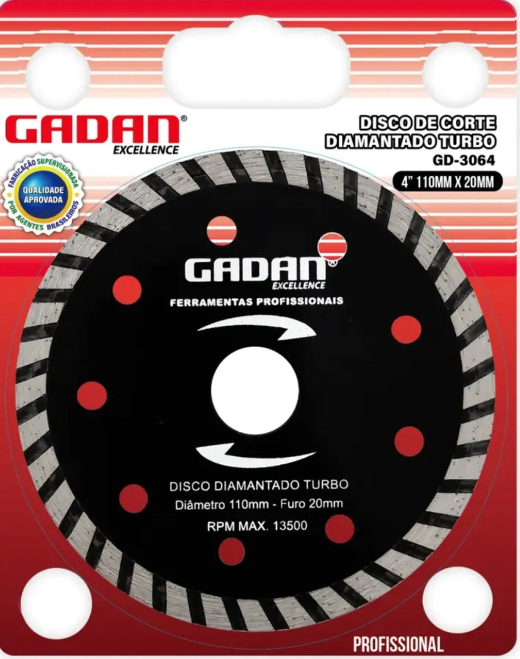 DISCO DE CORTE 4" DIAMANTADO PARA PORCELANATO - GADAN