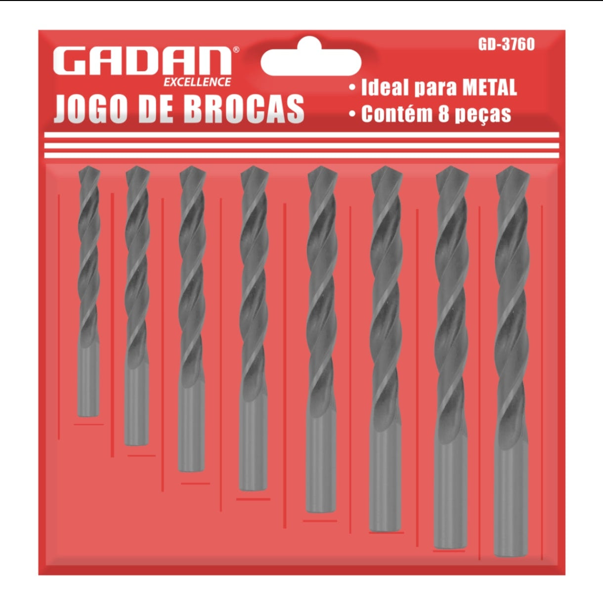 JOGO DE BROCAS PARA METAL C/8 PCS - GADAN