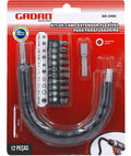 KIT CABO EXTENSOR FLEXIVEL + 11 PCS PARA PARAFUSADEIRA - GADAN