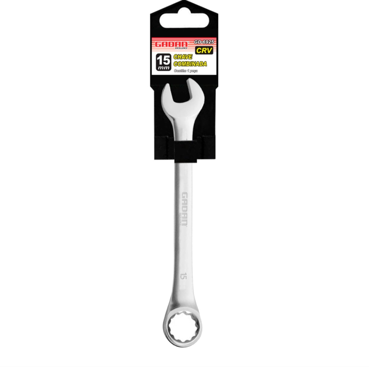 CHAVE COMBINADA 15MM CROMADA PROFISSIONAL -GADAN