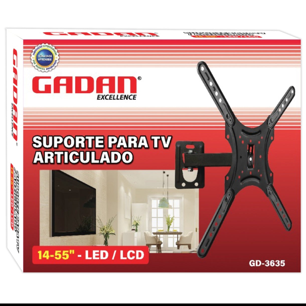 SUPORTE ARTICULADO PARA TVS DE 14 A 55 POLEGADAS -GADAN