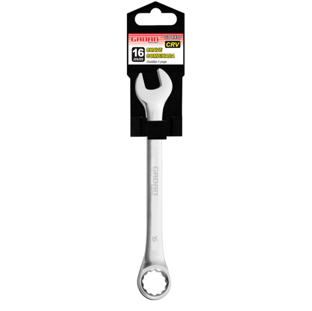 CHAVE COMBINADA 16MM CROMADA PROFISSIONAL -GADAN