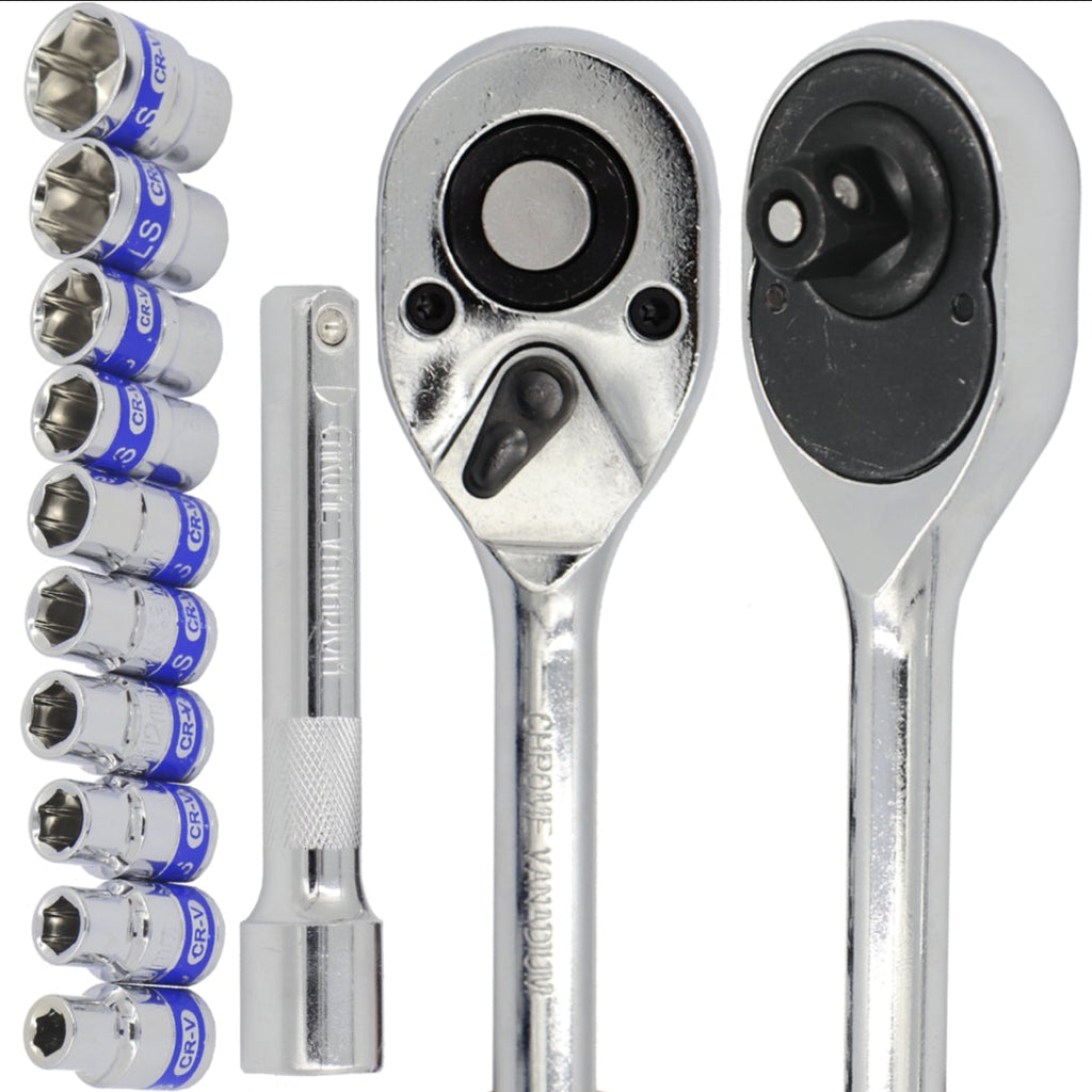 CATRACA REVERSÍVEL 1/2" 8 A 24MM COM 12 PEÇAS PROFISSIONAL-GADAN