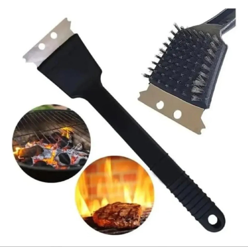 ESCOVA LIMPA GRELHA COM RASPADOR 12" - GADAN