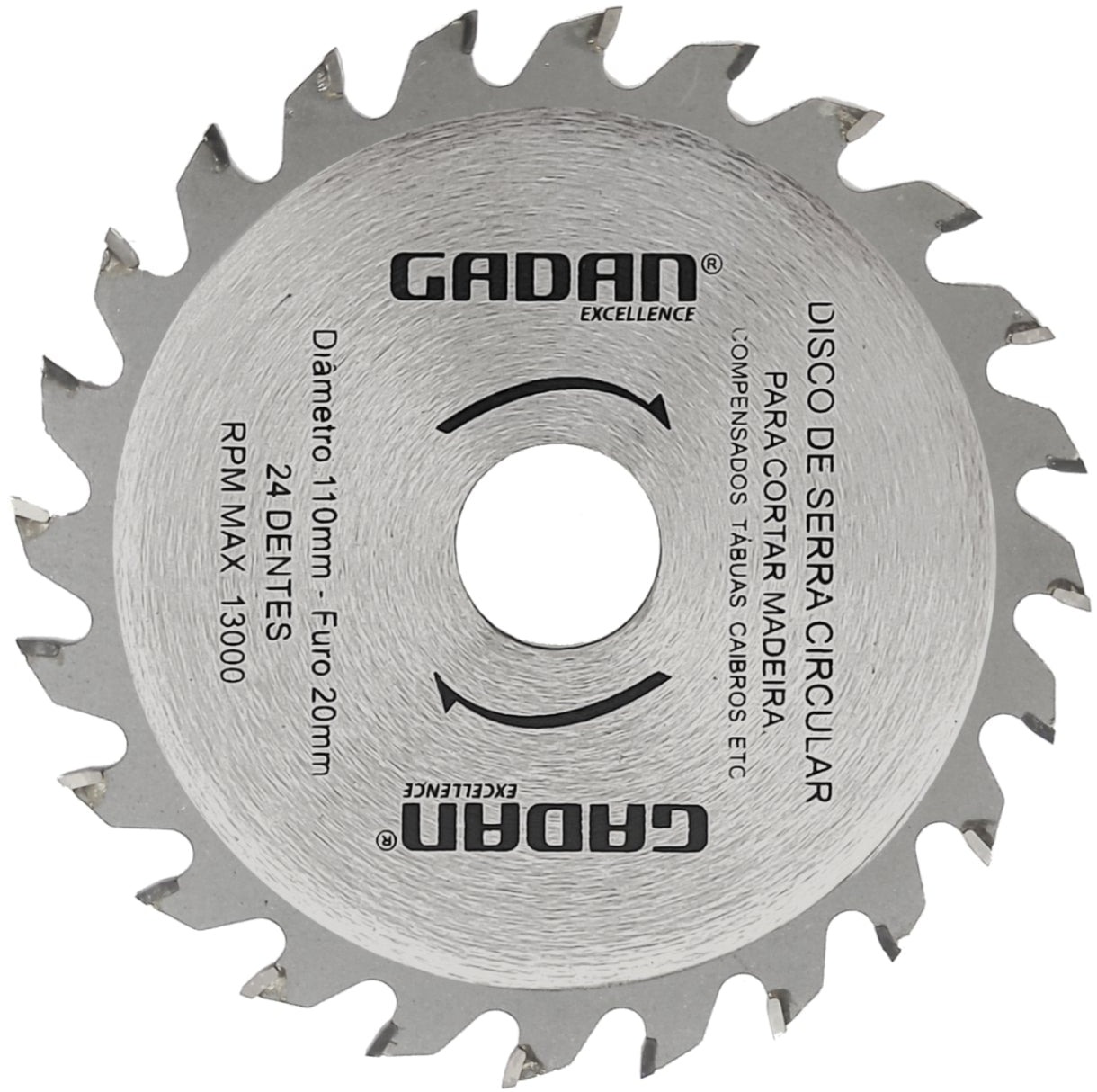 DISCO DE CORTE 4" 24 DENTES PARA MADEIRA - GADAN