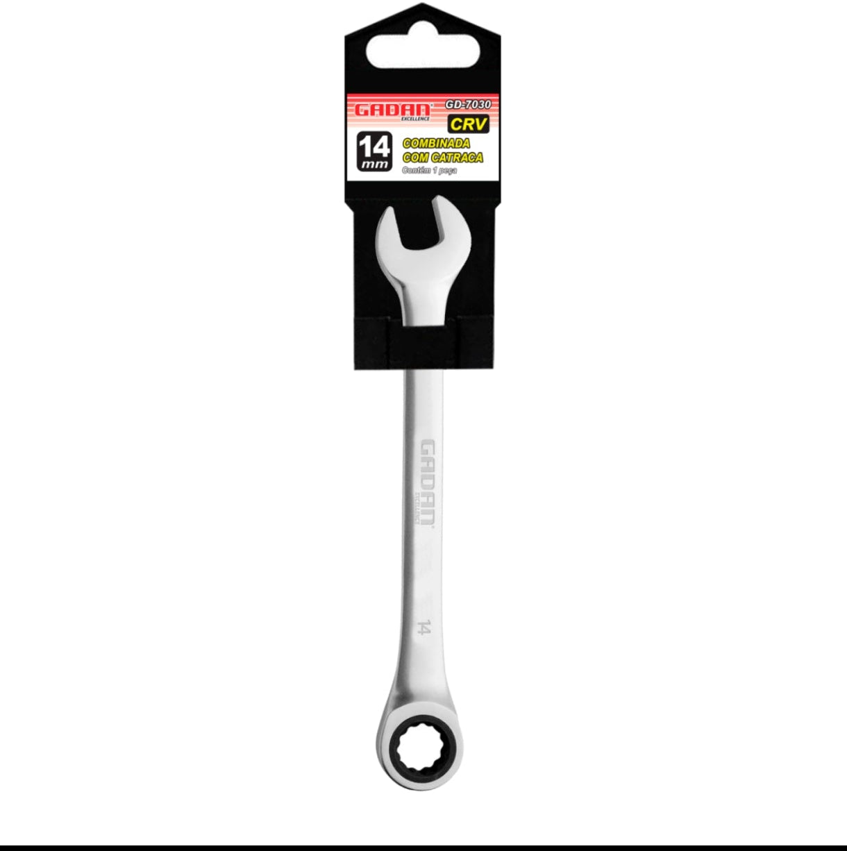 CHAVE COMBINADA COM CATRACA 14MM CROMADA PROFISSIONAL -GADAN
